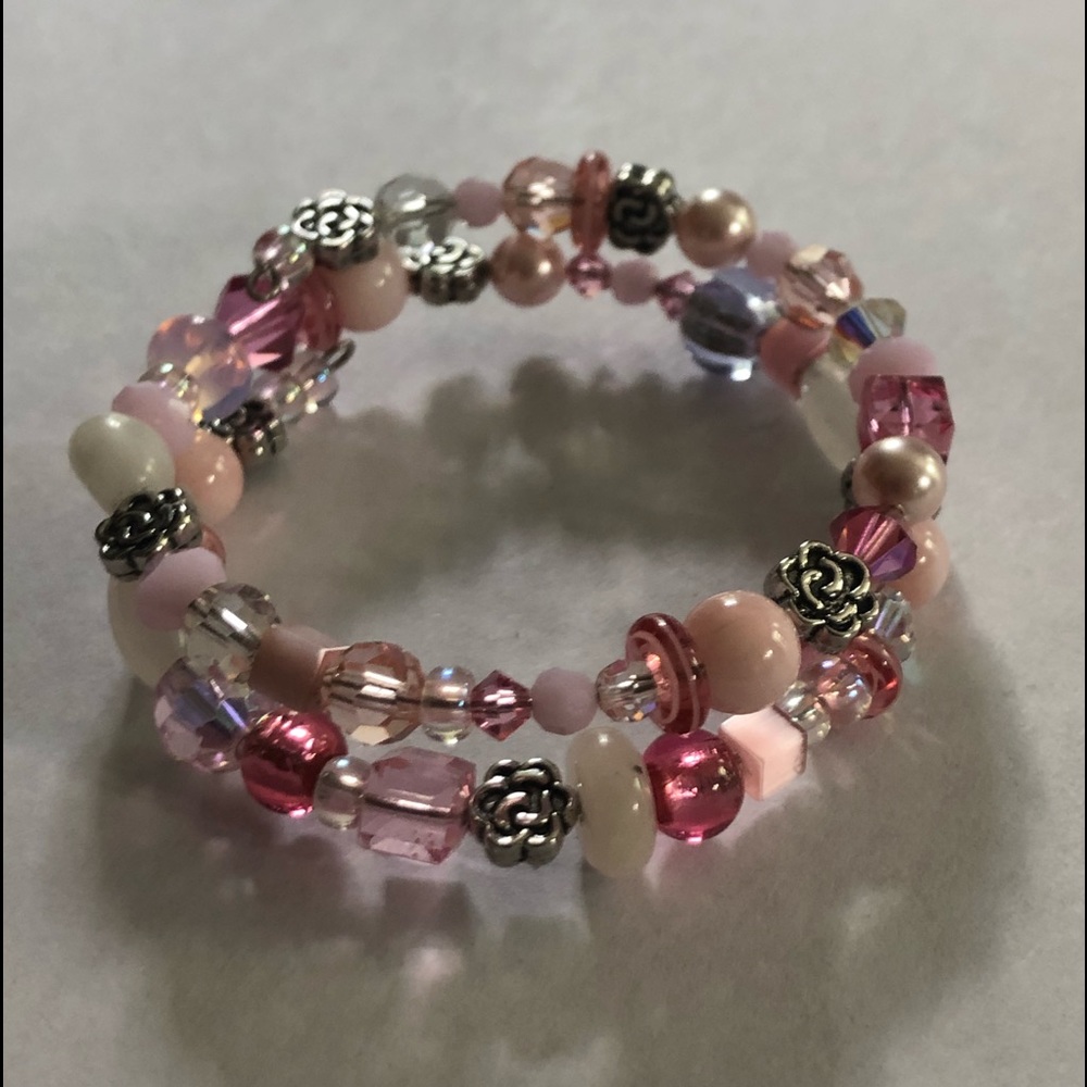TMC Designs Pink Bracelet W/Swarovski Crystals